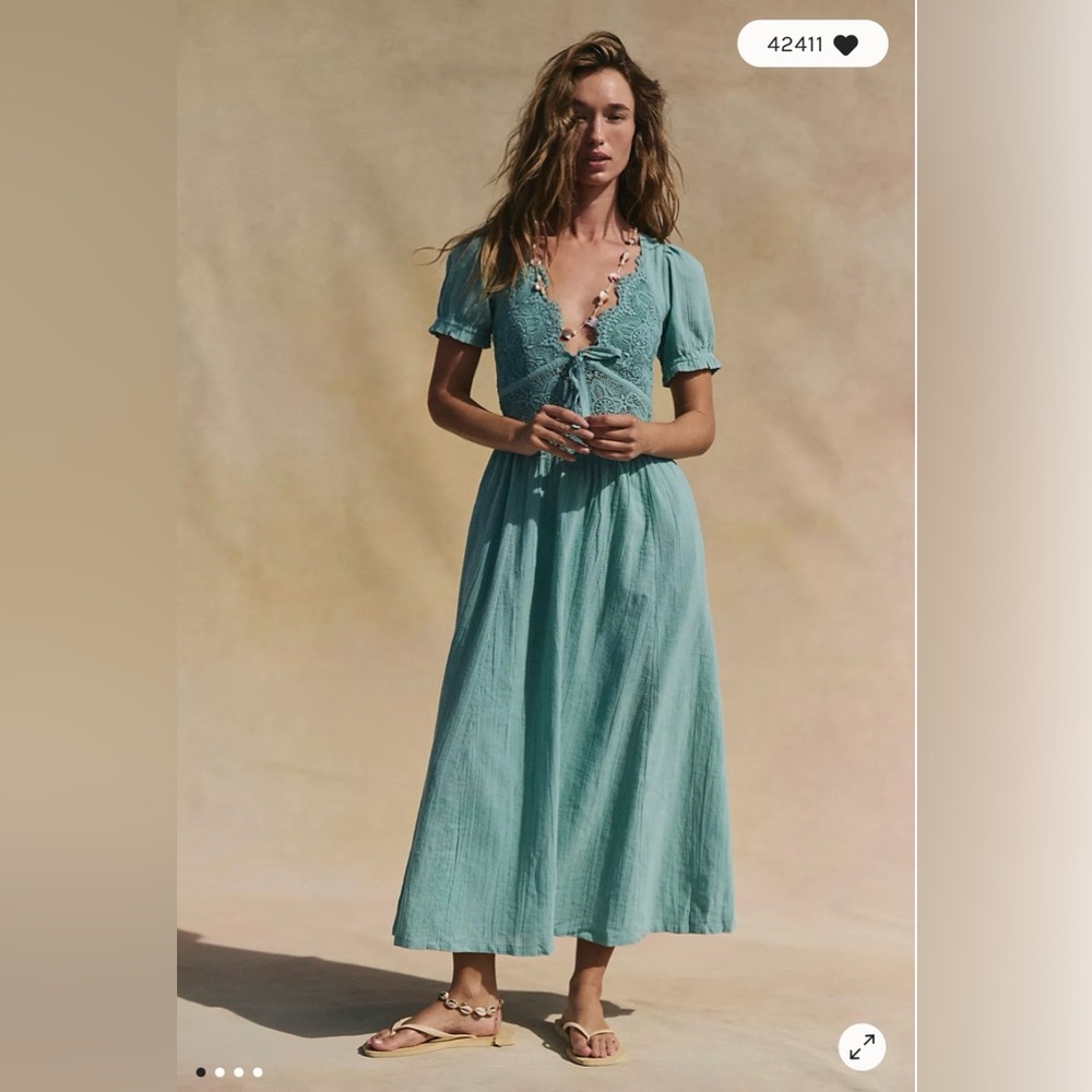 Free People All You Need Is Lace Midi Dress